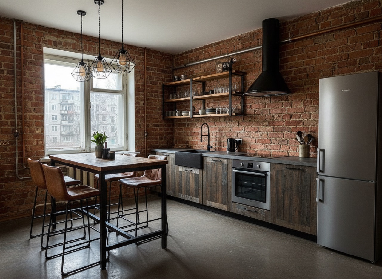 Сгенерированная кухня клиента в стиле Loft